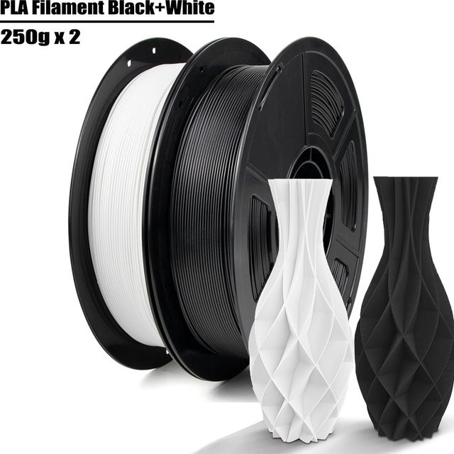 3D Maliang PLA Filament für FDM 3D-Drucker, 1,75 mm, Schwarz und Weiß, 500 g (2 x 250 g Spulen) - Bild 1