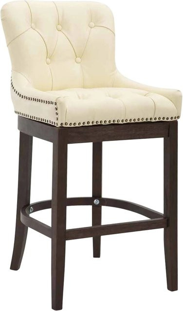 CLP Barhocker Lakewood Echtleder Antik-Dunkel Creme B/T/H: 57 x 55 x 109 cm - Bild 1