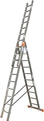 Krause TRIBILO Vielzweckleiter aus Aluminium und Stahl, Silber, 3 x 10 Sprossen - Bild 1