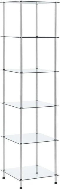 vidaXL Regal mit 6 Ablagen aus Hartglas und Metall, Transparent, B/T/H: 40 x 40 x 160 cm - Bild 1