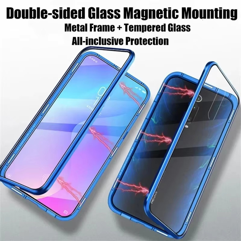 Magnetische Metall-Glas-Schutzhülle für Samsung Galaxy S26 Ultra S25 S24 S23 Plus A57 A56 360 Grad Schutz in Gold oder Blau - Bild 3
