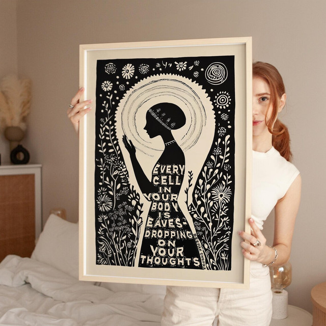 Boho Achtsamkeit Wanddekoration SHENCHEN Paper Poster mit floralem Design und positiver Energie - Bild 1