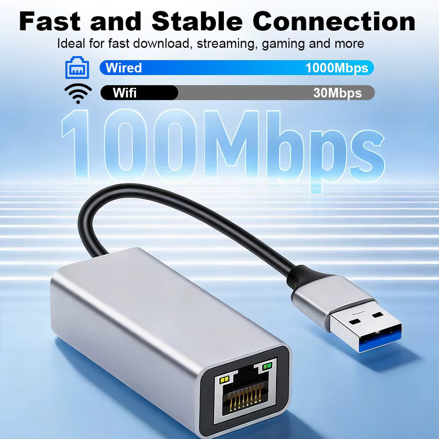FENVI USB 3.0 zu RJ45 Ethernet-Adapter 10/100/1000Mbps Netzwerkkarte in Silber für PC, Macbook und Windows 10 Laptops - Bild 4