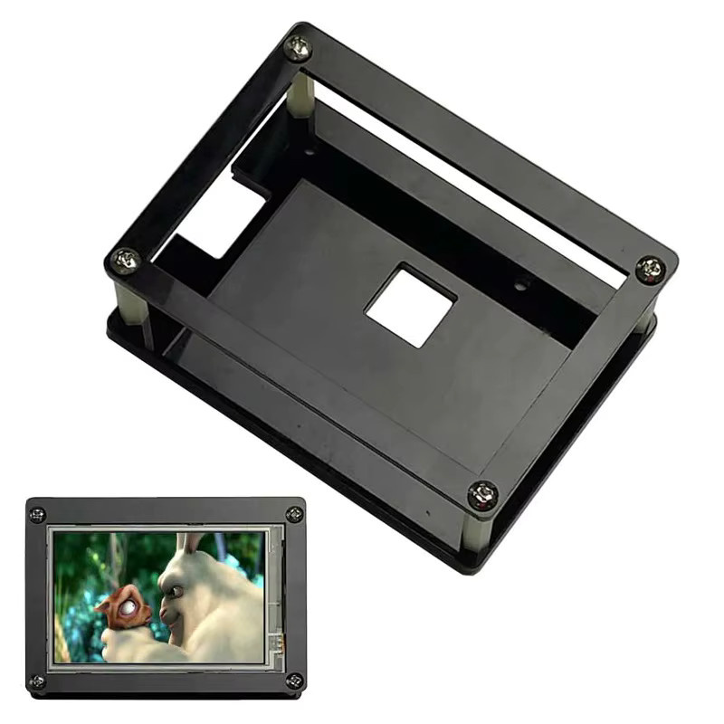 Spotpear Acrylgehäuse mit 3,5-Zoll HDMI LCD resistivem Touchscreen und 480 x 320 IPS-Display für Raspberry Pi Zero 2 W, Schwarz - Bild 1