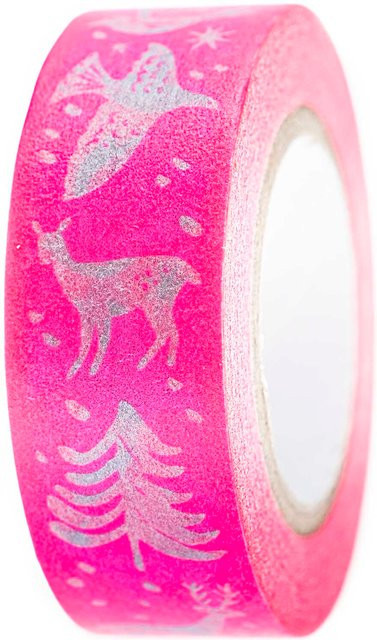 Rico Design Washi Tape Paper Poetry Nostalgic Christmas in Pink, Breite: 1,5 cm, Länge: 10 m - Bild 1