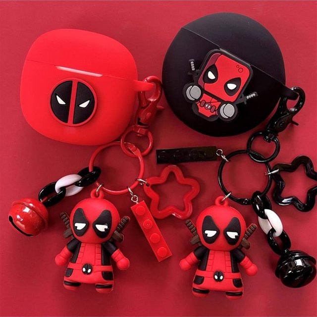 Marvel Deadpool Silikon-Schutzhülle für Honor Earbuds X5 X6 X7 in Rot mit Schlüsselanhänger - Bild 1