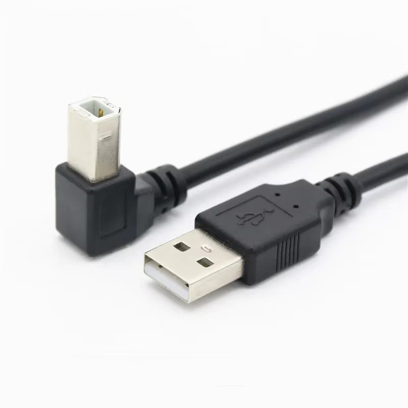 BSN USB 2.0 Drucker-Scanner-Kabel Typ-A auf Typ-B, abgewinkelt, Schwarz - Bild 2