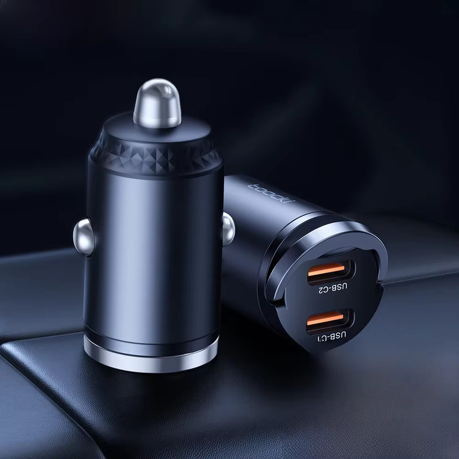 Toocki 45W USB Typ C Dual Ports Auto Ladegerät mit Quick Charge 3.0 FCP SCP in Schwarz - Bild 1