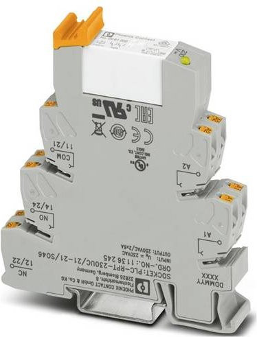 Phoenix Contact PLC-RPT-230UC/21-21/SO46 Relaismodul mit 2 Wechsler in Grau, 10 Stück - Bild 1