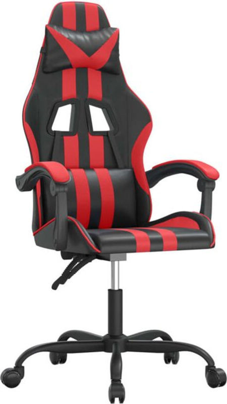 vidaxl Gamingstuhl drehbar in Schwarz/Rot aus Kunstleder - Bild 1