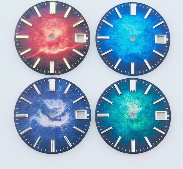 Neiton Zifferblatt, 28,5 mm, Rot, passend für NH35 Automatikwerk, Unisex - Bild 1