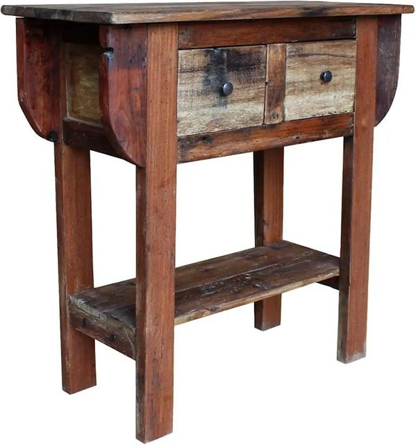 vidaXL Konsolentisch aus gemischtem Altholz in Braun im Vintage-Stil, B/T/H: 80 x 35 x 80 cm - Bild 1