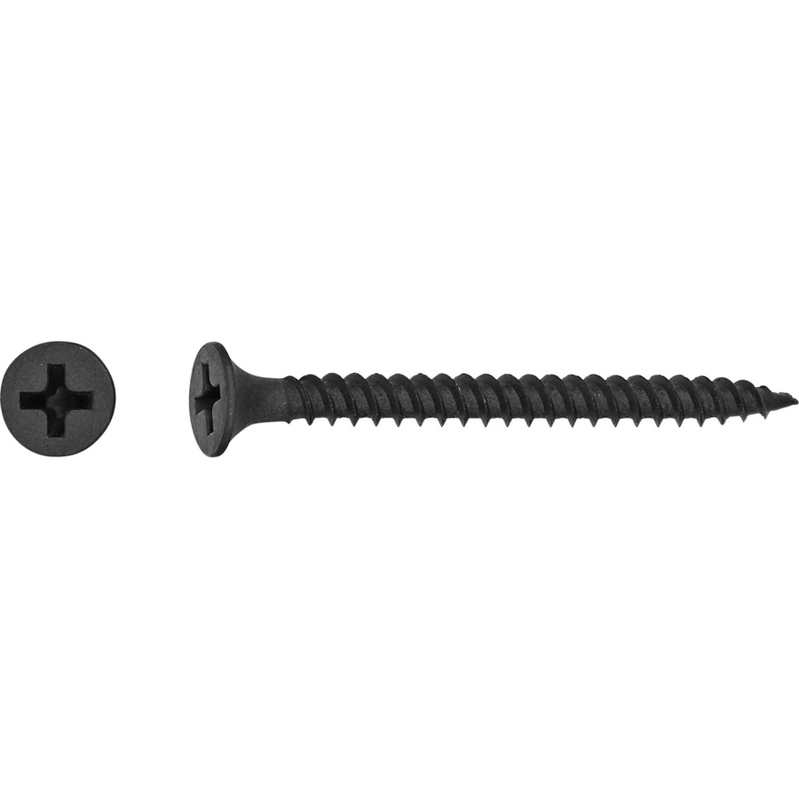 LUX-TOOLS Trompetenkopf Spanplattenschraube mit Phillips-Antrieb aus Stahl in Schwarz, Durchmesser: 4,2 mm, Länge: 55 mm - Bild 2