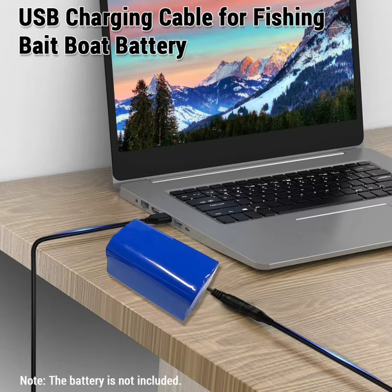 USB-Ladekabel Ersatz für Outdoor-Angelköder und Boot-Batterien mit USB-A und USB-C in Schwarz, 1 Meter - Bild 3