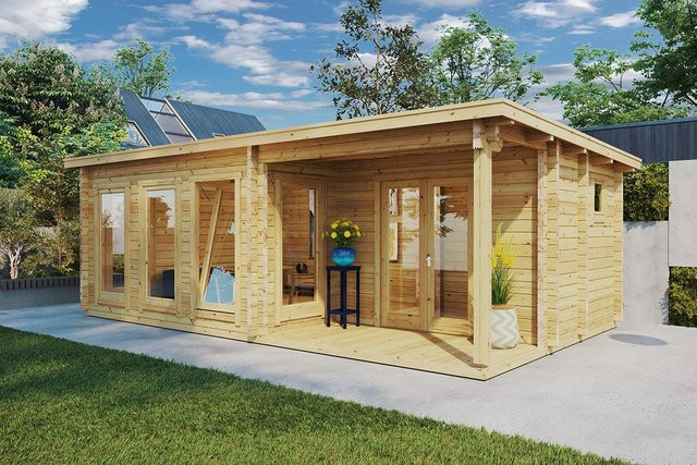 Gartenhaus Malaga 2 mit Terrasse und Terrassenüberdachung B/T: 7 x 4 m - Bild 1