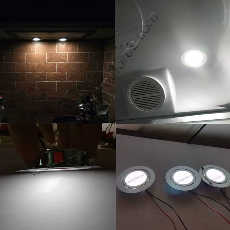 Ohlite Mini LED Einbauleuchte dimmbar 3W 12V in Silber für Schrank Küche und Esszimmer mit Treiber und warmweißem Licht - Bild 4