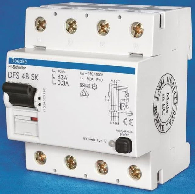 Doepke FI-Schutzschalter DFS4 063-4/0,30-B SK RCD in Weiß - Bild 1