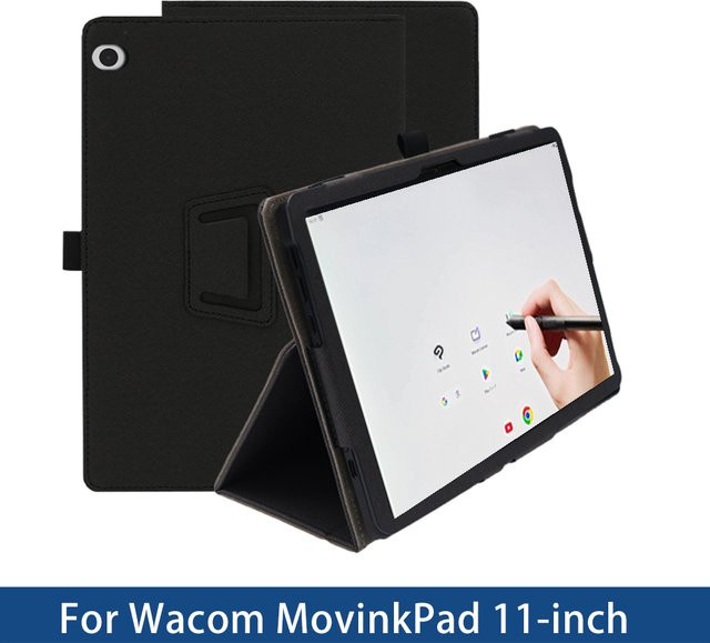 YOUQEEC Schutzhülle für Wacom Movink 11,45 Zoll in Schwarz mit Klappständer, Stifthalter und Handschlaufe aus PU-Material - Bild 1