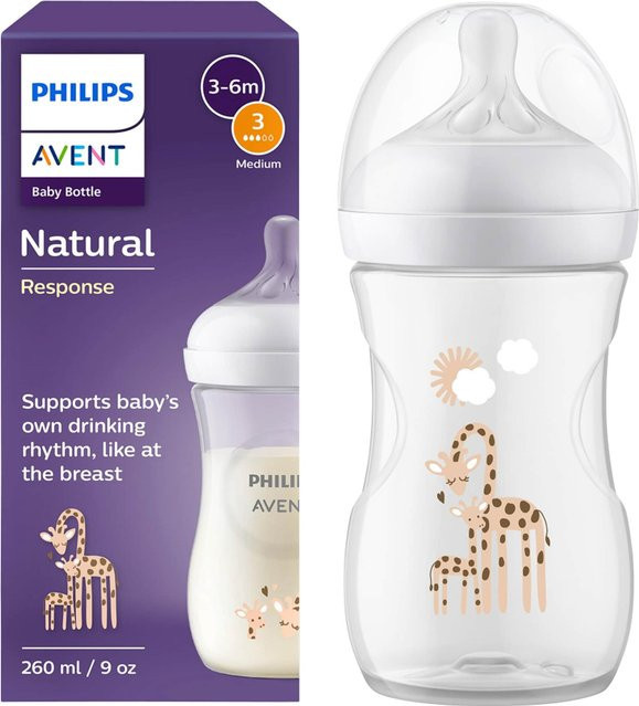 Philips Avent Babyflasche Natural Response, 260 ml, transparent, BPA-frei - Bild 1