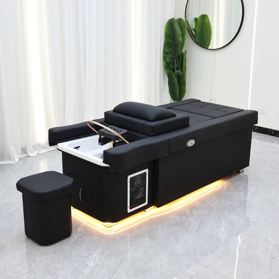 XinSheng Elektrische Massageliege mit Hebefunktion und Shampoo-Liege für Kopf-SPA und Salon, Schwarz - Bild 2