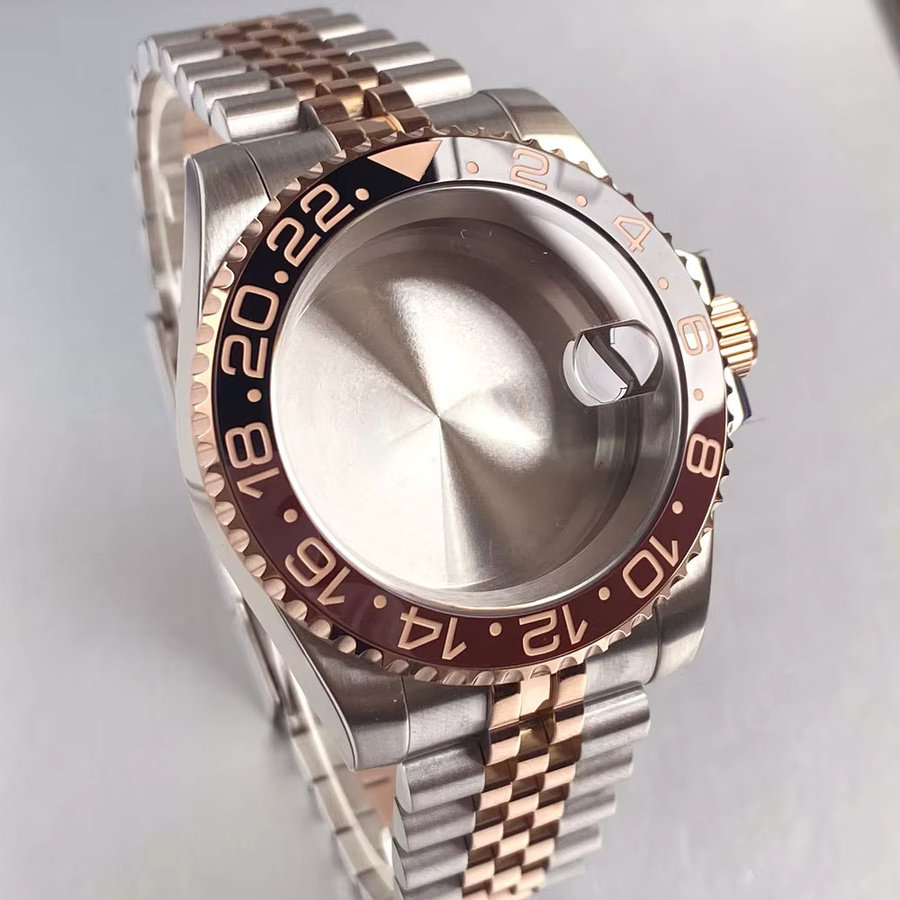 tandorio Armbanduhr, Edelstahl, Bicolor, Keramiklünette, 40 mm, Unisex - Bild 2