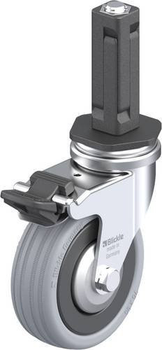 Blickle LRA-VPA 75K-FI-FA-EV02 Lenkrolle mit Feststeller in Grau und Schwarz, Rad-Durchmesser: 75 mm, Tragfähigkeit: 60 kg - Bild 1
