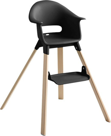Stokke Clikk Hochstuhl mit Babyset in Schwarz und Buchenholz
