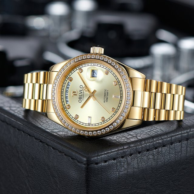 OBLVLO Armbanduhr, Automatik, Gelbgold, Diamant, Herren - Bild 1