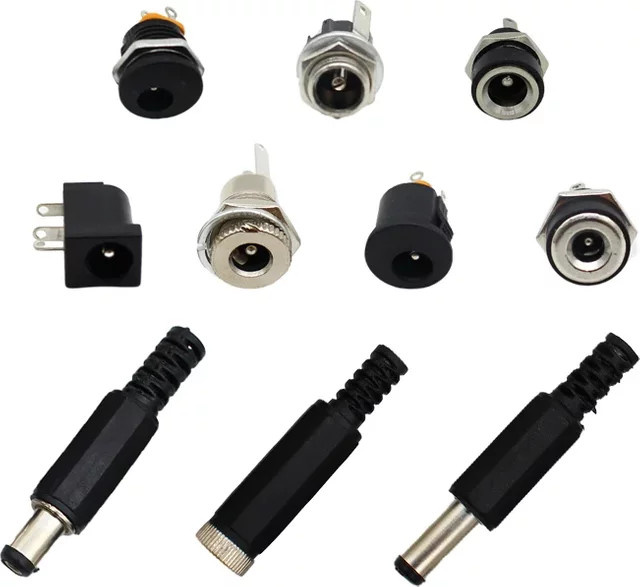 ELECAPITAL DC-Stecker Set mit 5 Paar männlichen und weiblichen Buchsen für Panel-Installation, Schwarz, 5,5 x 2,1 mm und 3,5 x 1,3 mm - Bild 1