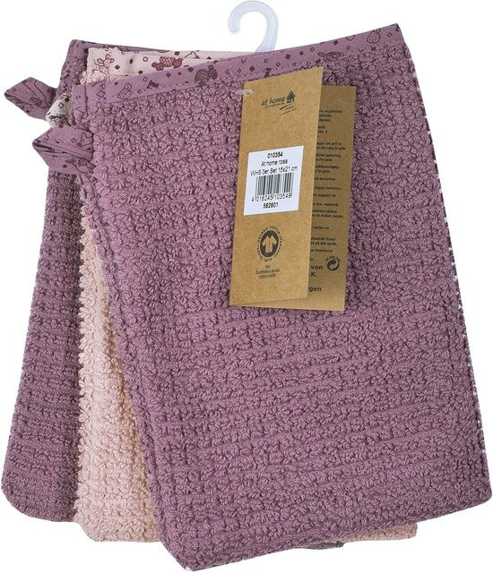 Wörner Waschlappen 3er-Pack, rosa, Bio-Baumwolle - Bild 1