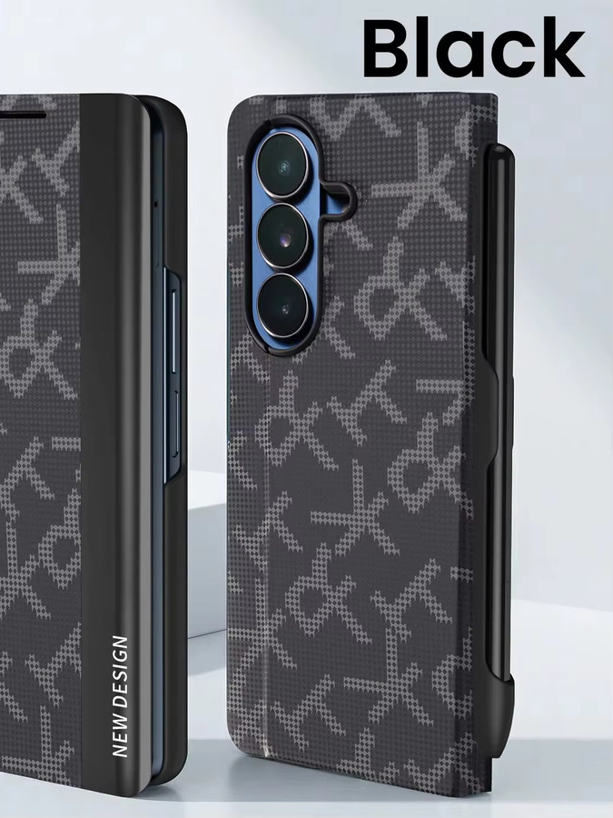 Samsung Schutzhülle für Fold8 Ultra, Fold7, Fold6, Fold5, Fold4 und Fold3 sowie Flip mit integriertem Stiftfach und Stylus in Schwarz - Bild 4