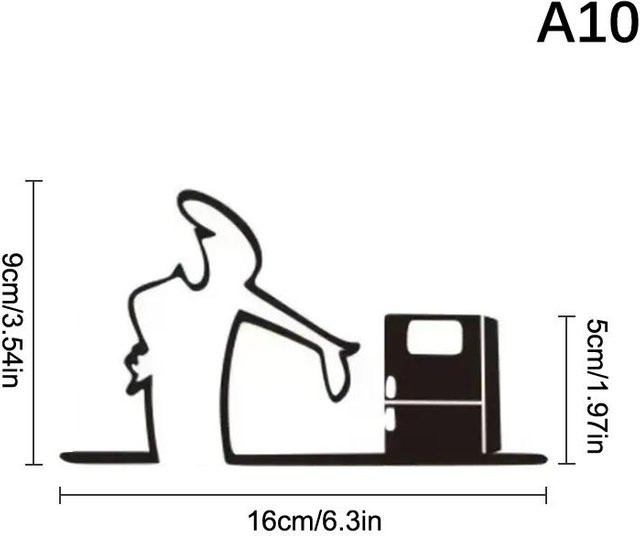 Linea Minimalist Line Art Autoaufkleber mit Cartoon-Figur Design in Grau - Bild 1
