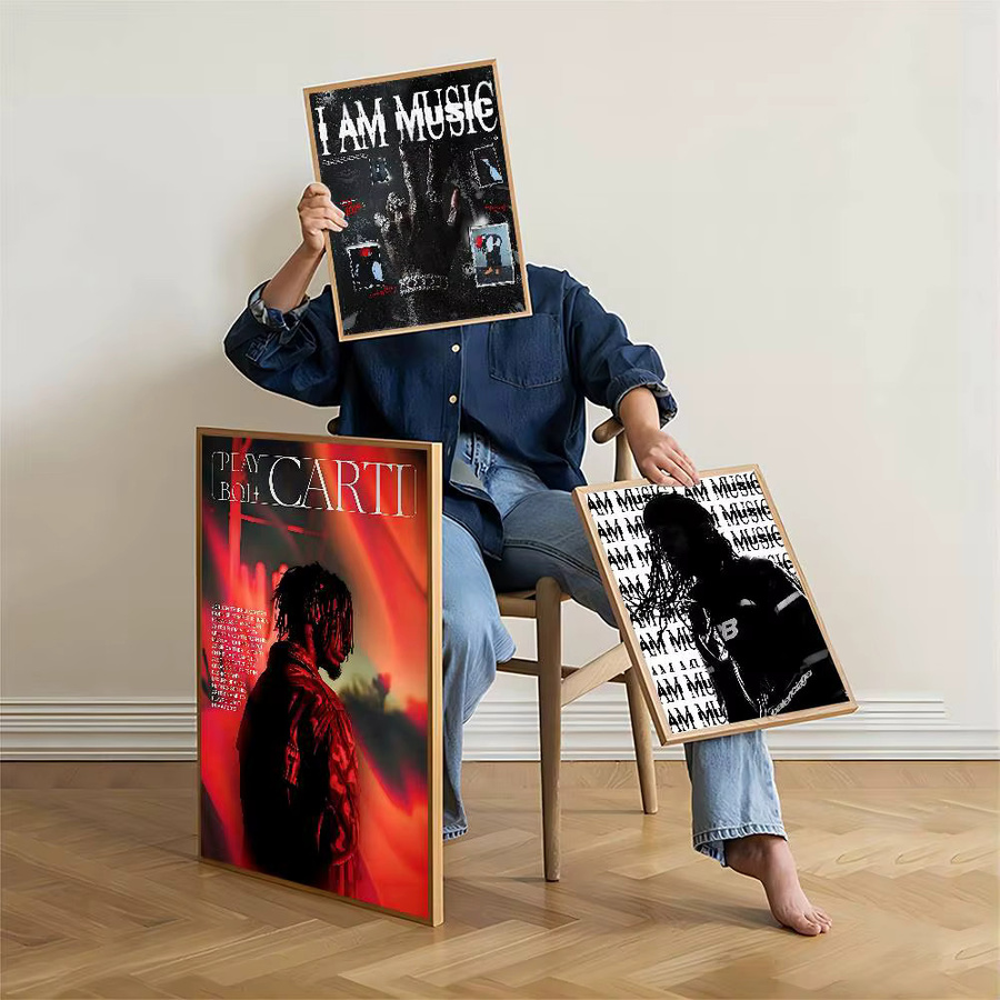 Wasserfester selbstklebender Kunstposter Aufkleber O-Opium Rap Playboi Carti in Schwarz - Bild 2