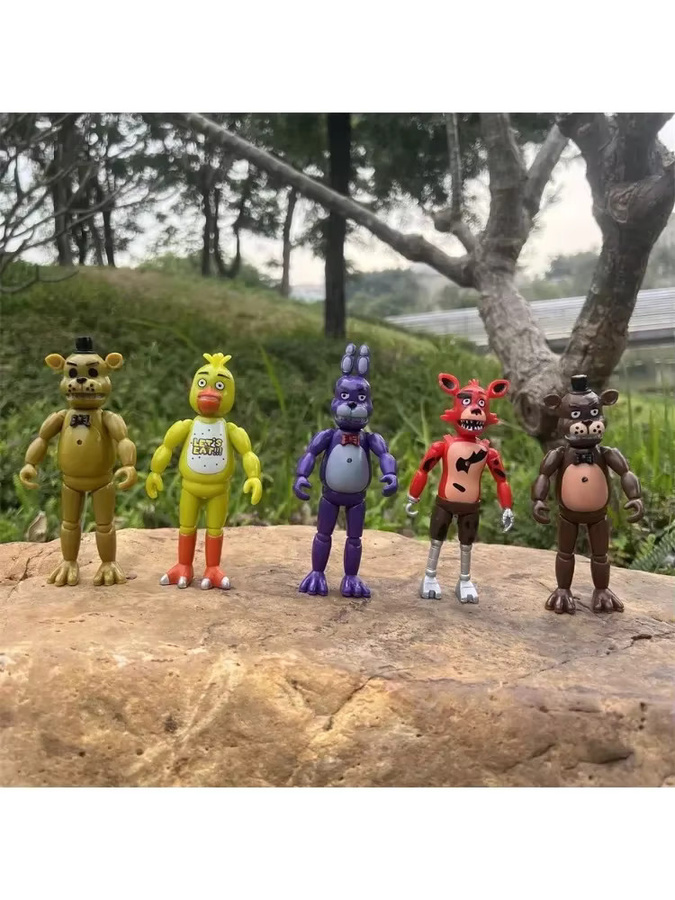Funko FNAF Bonnie Bär Foxy Chica Freddy Action Figure, 5-teiliges Set, mit Licht - Bild 3