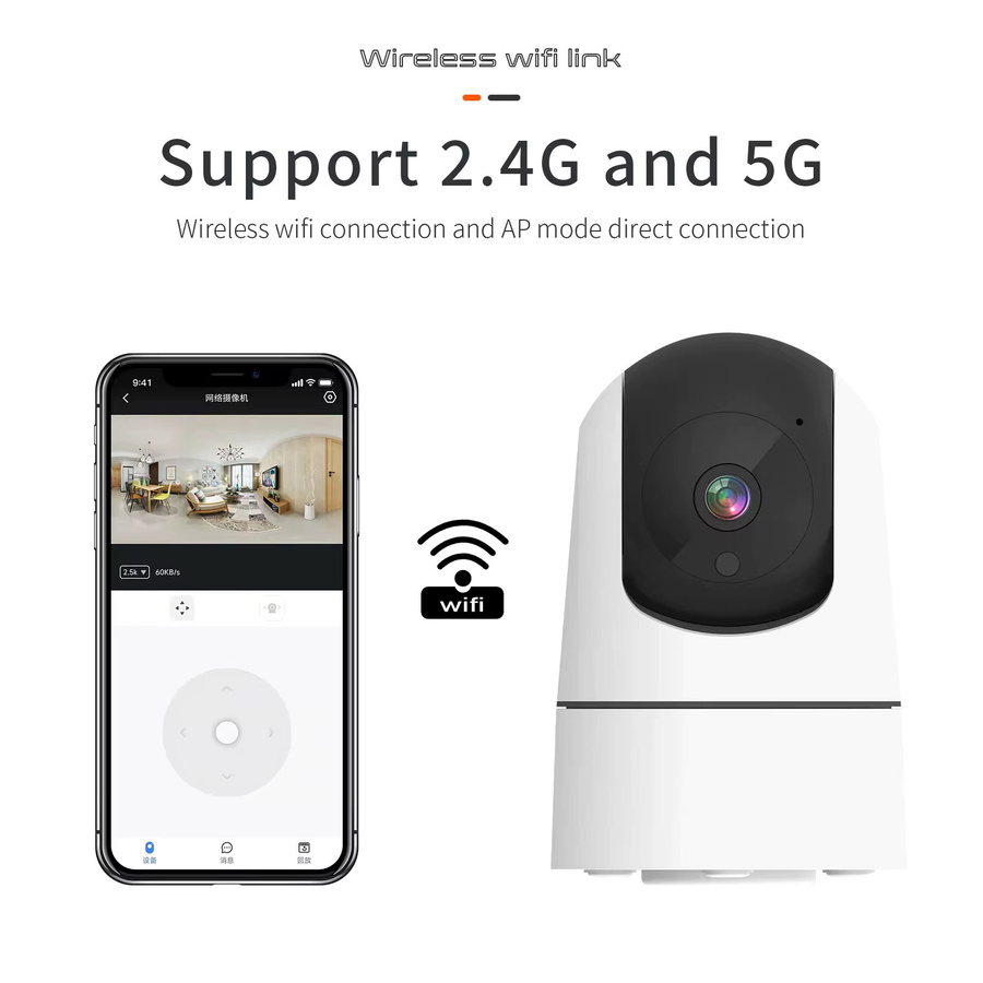 Tuya 5G WiFi IP Kamera Indoor 6MP Drahtlose Überwachungskamera mit Auto Tracking, Baby Monitor und IR Nachtsicht in Weiß - Bild 2