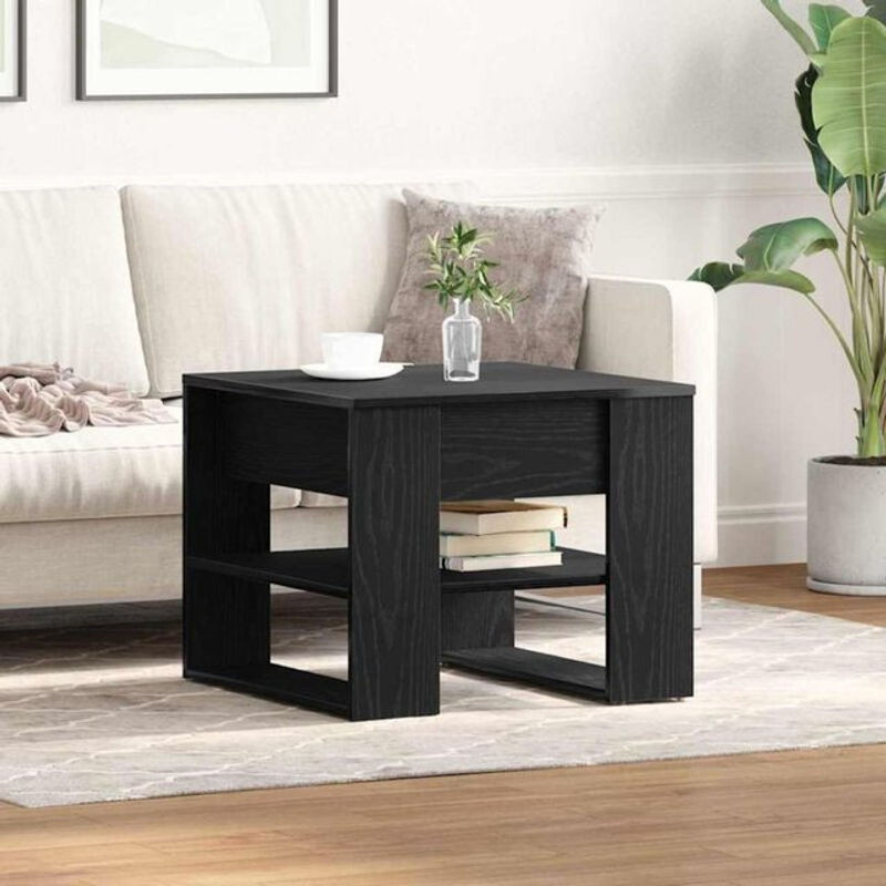 Modern minimalistischer Couchtisch aus Holzwerkstoff von Vidaxl in Schwarz, quadratisch, B/T/H: 55,5 x 55,5 x 45 cm - Bild 1