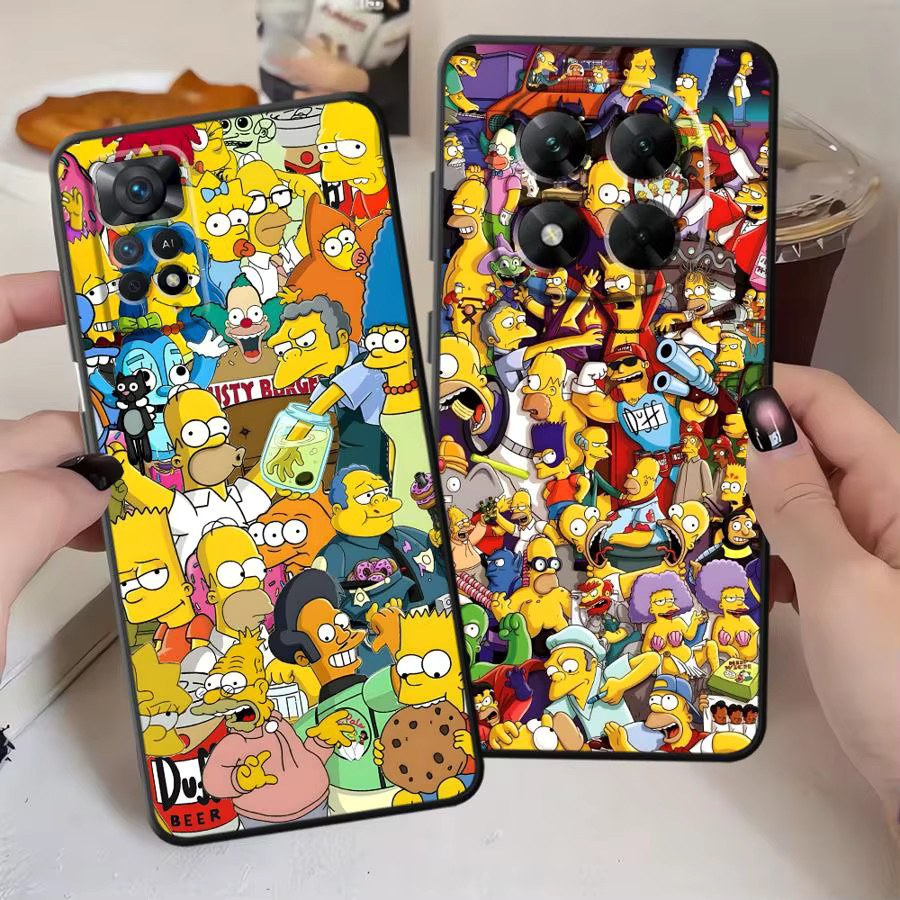 Handyhülle mit Simpsons Cartoon Design für Xiaomi Redmi Note 9 10 11 12 13 14 Pro Plus Serie in Schwarz - Bild 4