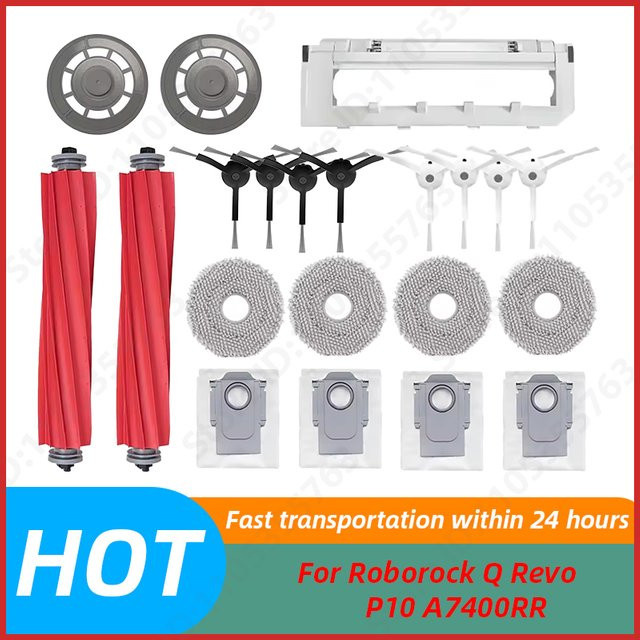 Roborock Q Revo / P10 A7400RR Ersatzteil-Set mit Hauptbürste, Seitenbürste, Hepa-Filter, Wischtüchern und Staubbeuteln in Multicolour - Bild 1