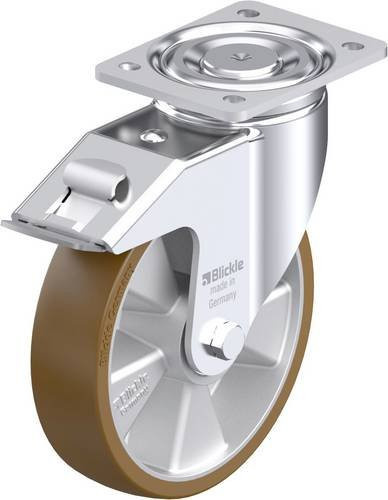 Blickle Stahlblech-Lenkrolle LH-ALB 200K-FI in Silber mit 200 mm Rad-Durchmesser und 800 kg Tragfähigkeit - Bild 1