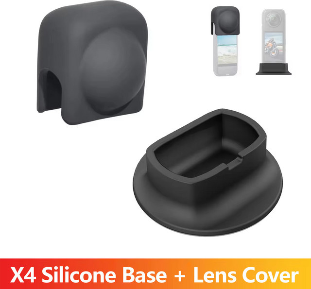 Insta360 X4 Zubehör 2-in-1 Silikonbasis und Objektivabdeckung in Schwarz - Bild 1