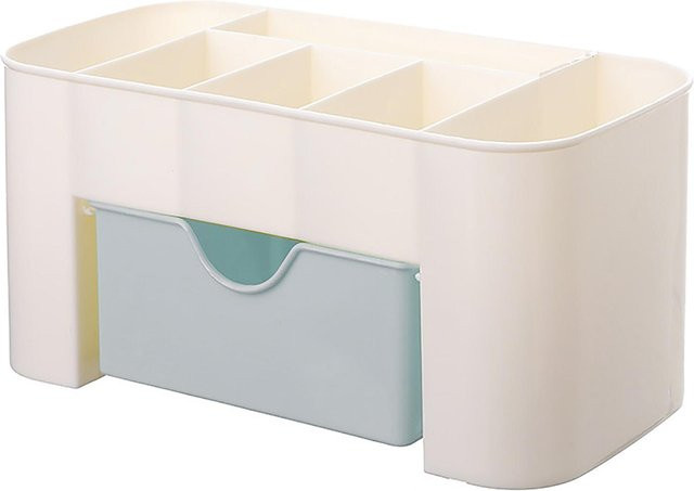 Multifunktionaler Schubladen Organizer von OutsideWorld aus Kunststoff in Blau und Weiß zur Aufbewahrung von Make-up und Schmuck - Bild 1