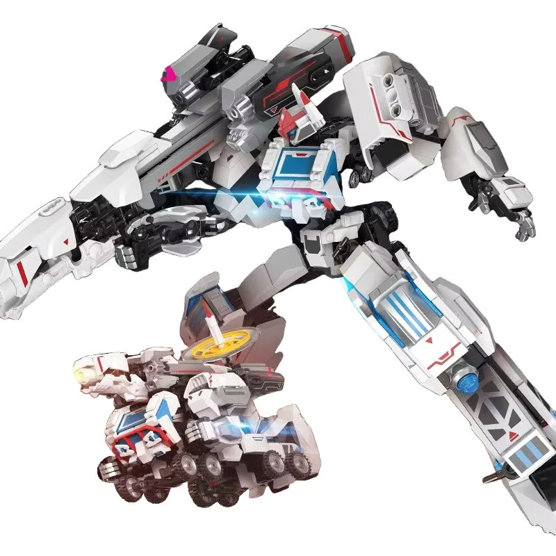 JAKI Mecha Kinderbausteine Set Weltraum Spielzeug zur Montage in Weiß - Bild 5