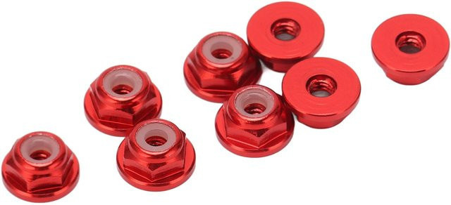 Fishine Selbstsichernde Muttern aus Aluminiumlegierung mit Flansch und Nylonfutter, 8 Stück, Farbe: Rot, M2 - Bild 1