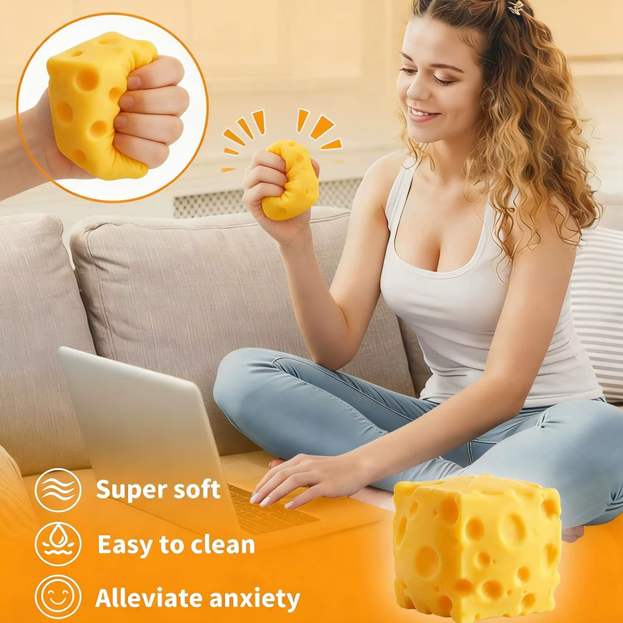 soulbao Cheese Cube Squishy Toy, Stress Relief Desktop Decor Gadget - Bild 2