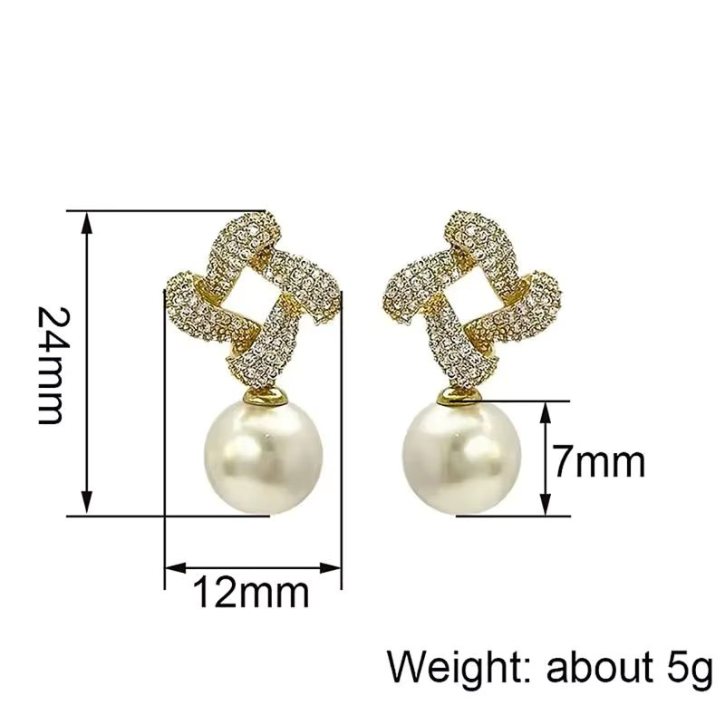 Huitan Tropfenohrringe, Zirkonia, Perle, Gold, Damen - Bild 3