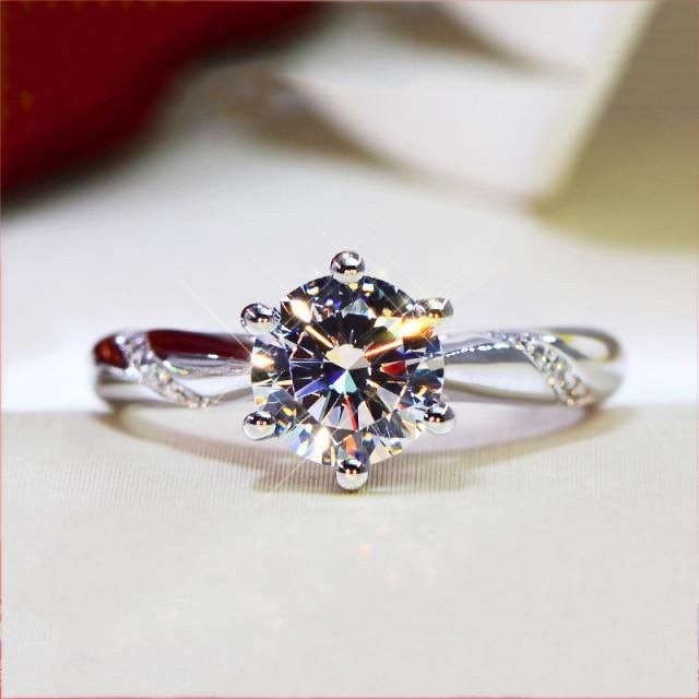 Silberring 925 Silber, Diamant, Zirkonia, Damen - Bild 1