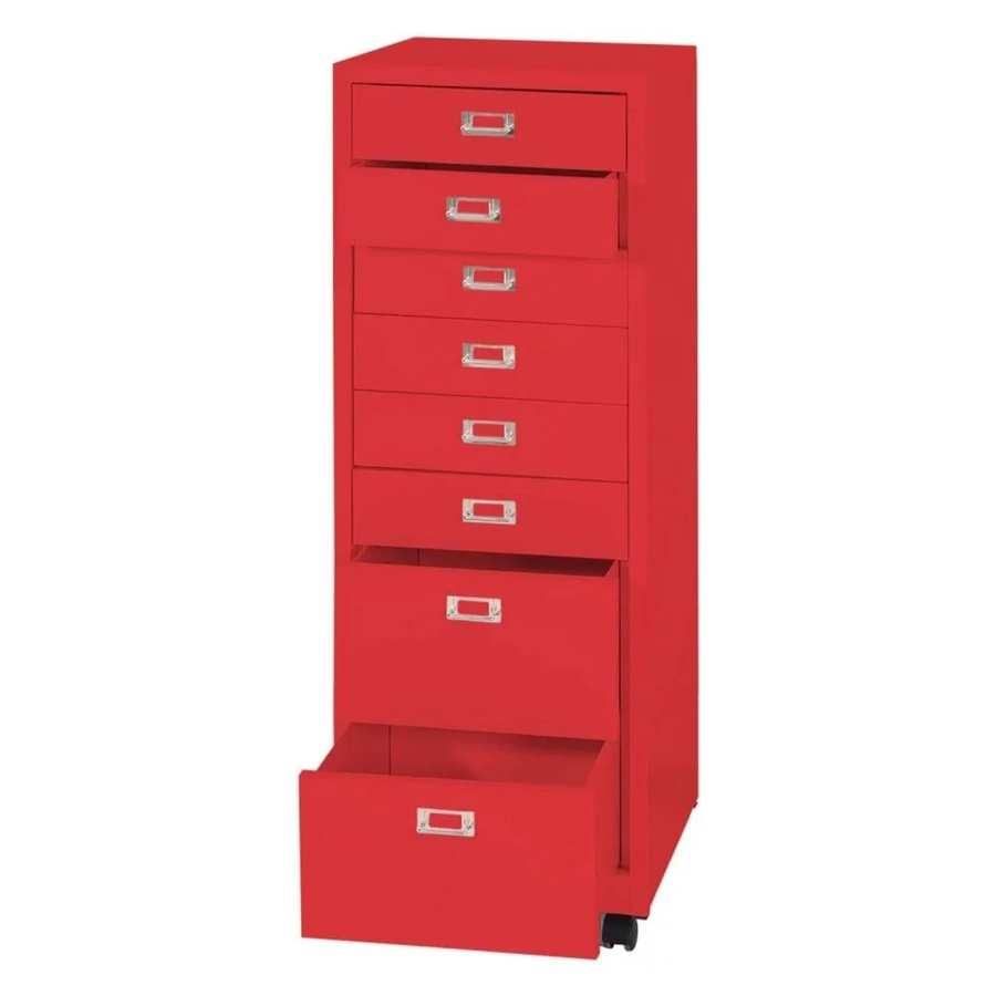 Rollcontainer MCW-L49 aus Metall in Rot mit 8 Schubladen, B/T/H: 115 x 40 x 41 cm - Bild 2