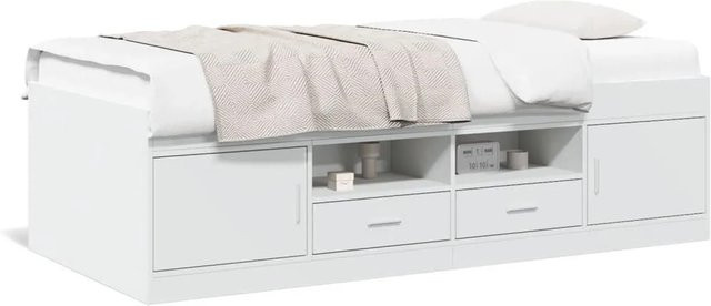 vidaXL Tagesbett mit Schubladen in Weiß ohne Matratze B/T/H: 90 x 200 cm - Bild 1