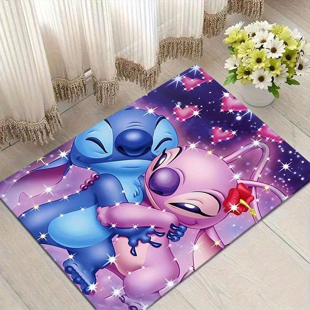 Yun Heng Three Disney Lilo und Stitch Teppich Läufer Rutschfest und Waschbar, B/H: 60 x 90 cm, Mehrfarbig - Bild 1