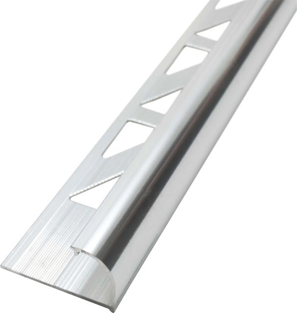 Dalsys Fliesenschiene Viertelkreis aus Aluminium in Silber, Länge: 2,5 m, Höhe: 10 mm - Bild 1